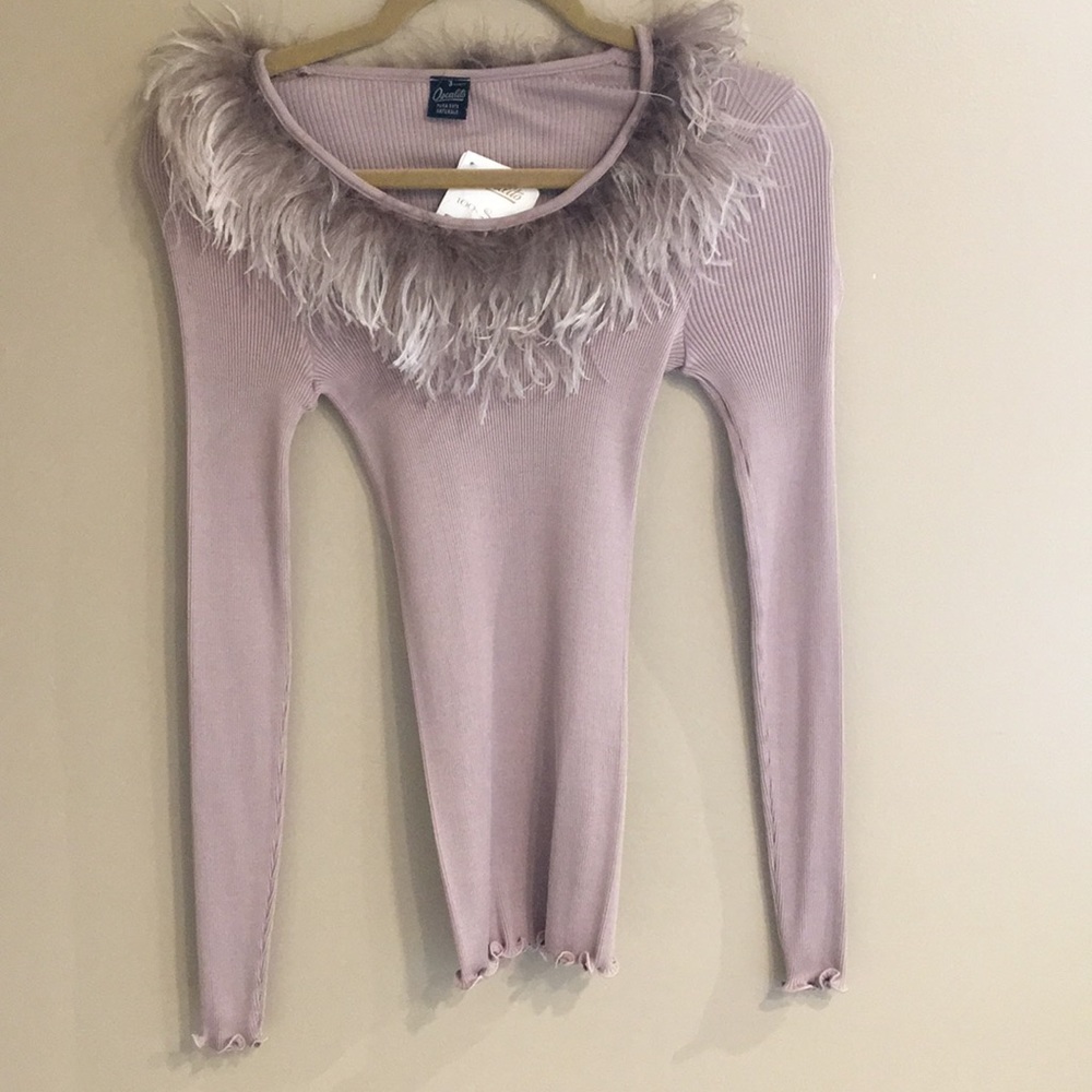 Beautiful Silk Feathered Top